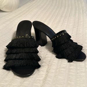 Michael Kors fringe sandals w/ studs